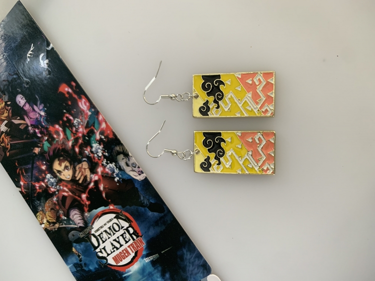 Demon Slayer Kimets Anime Metal Color Earrings Earrings