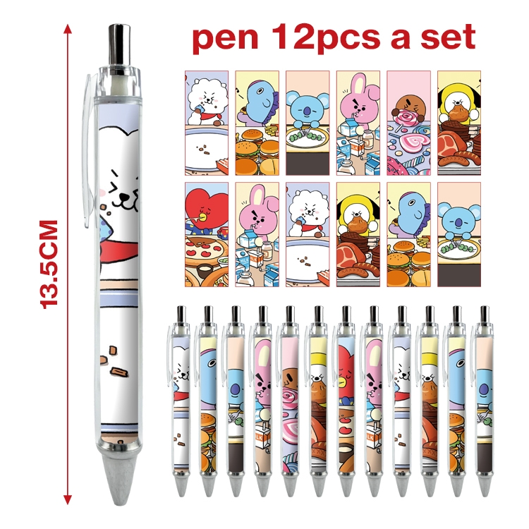 BTS Film and television star student ballpoint pen a set of 12