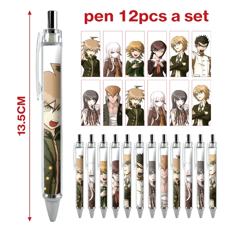 Dangan-Ronpa anime peripheral student ballpoint pen a set of 12