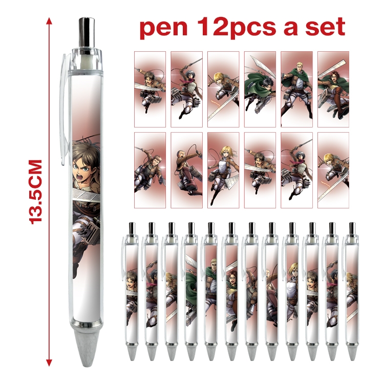 Shingeki no Kyojin anime peripheral student ballpoint pen a set of 12