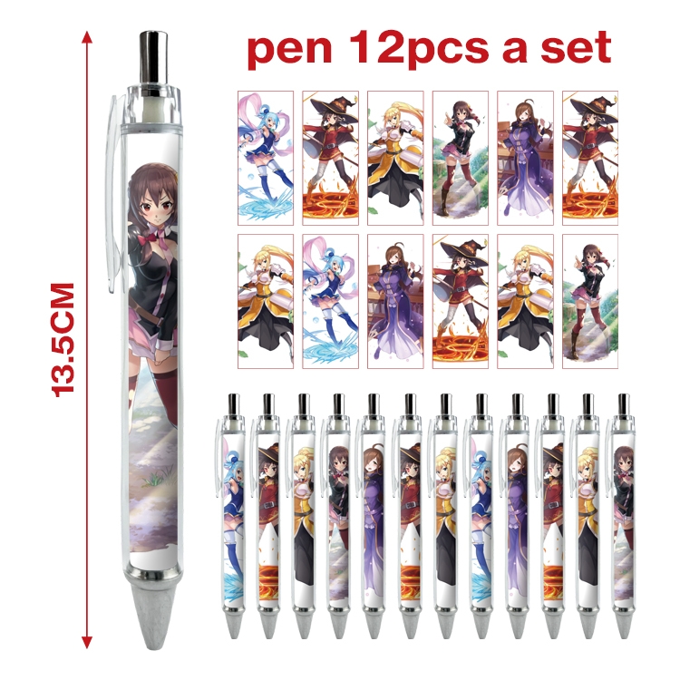 Blessings for a better world   anime peripheral student ballpoint pen a set of 12