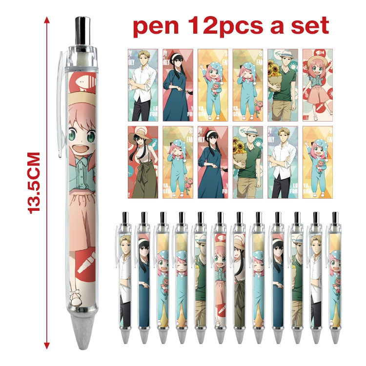 SPY×FAMILY anime peripheral student ballpoint pen a set of 12