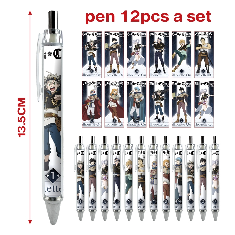 black clover anime peripheral student ballpoint pen a set of 12