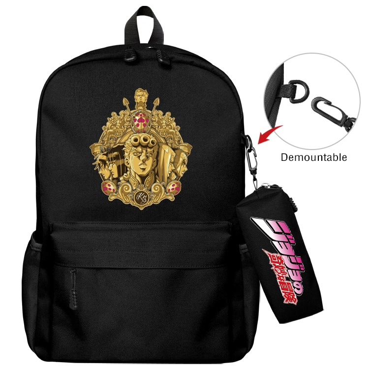 JoJos Bizarre Adventure Anime Backpack School Bag  Small Pencil Case Set 43X35X12CM