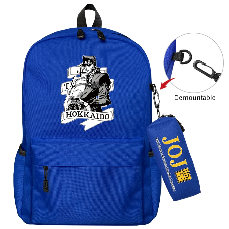 JoJos Bizarre Adventure Anime Backpack School Bag  Small Pencil Case Set 43X35X12CM