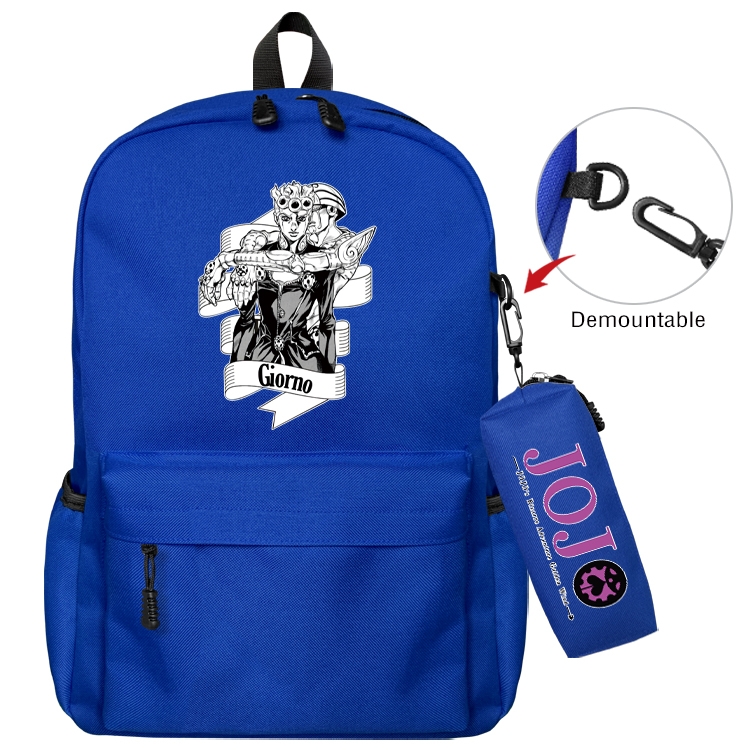 JoJos Bizarre Adventure Anime Backpack School Bag  Small Pencil Case Set 43X35X12CM