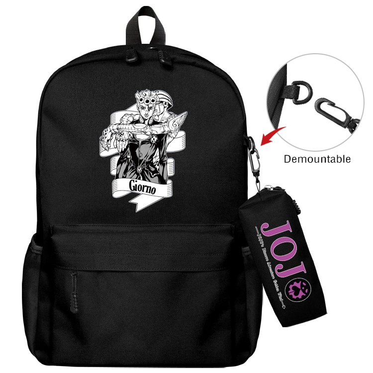 JoJos Bizarre Adventure Anime Backpack School Bag  Small Pencil Case Set 43X35X12CM