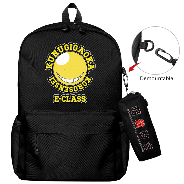  Ansatsu Kyoushitsu Assassination Classroom Anime Backpack School Bag  Small Pencil Case Set 43X35X12CM