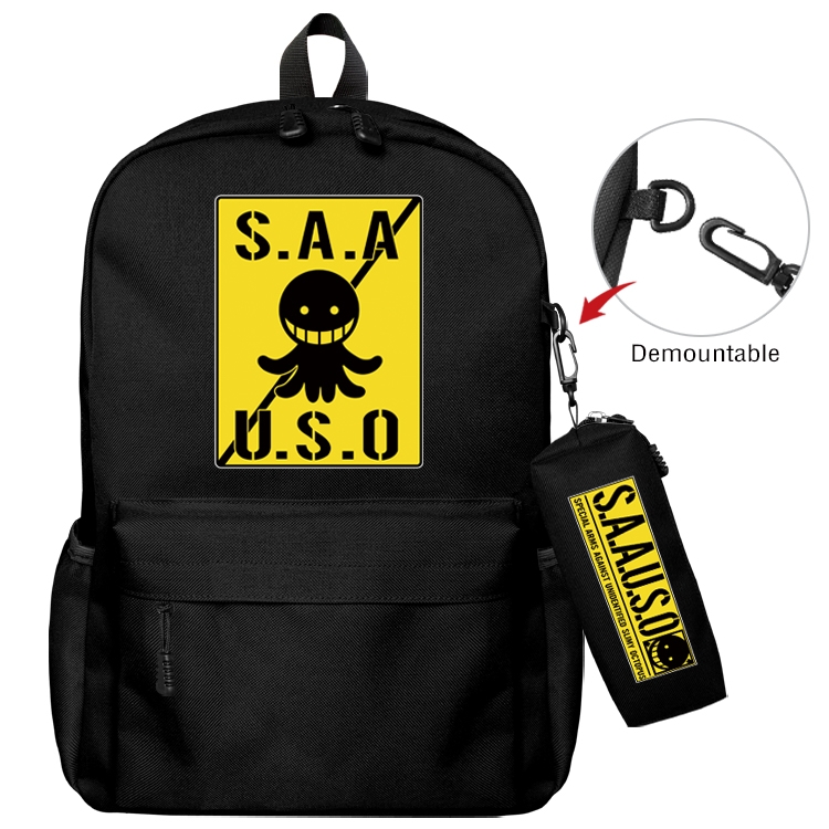  Ansatsu Kyoushitsu Assassination Classroom Anime Backpack School Bag  Small Pencil Case Set 43X35X12CM