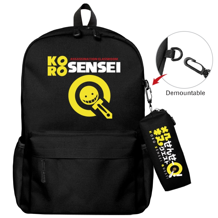  Ansatsu Kyoushitsu Assassination Classroom Anime Backpack School Bag  Small Pencil Case Set 43X35X12CM