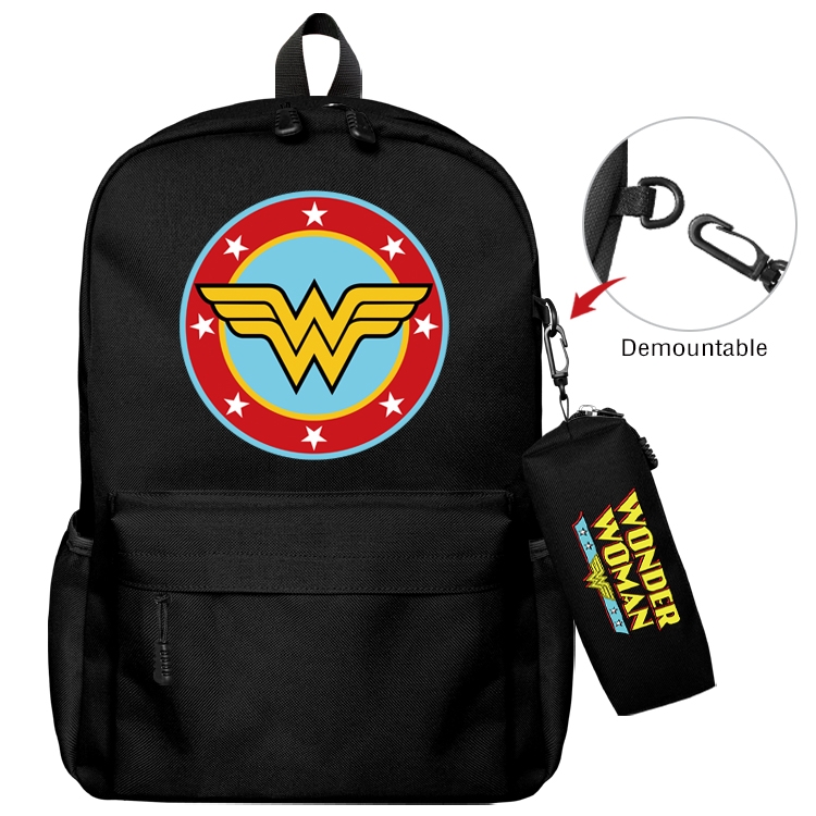 Super hero Anime Backpack School Bag  Small Pencil Case Set 43X35X12CM