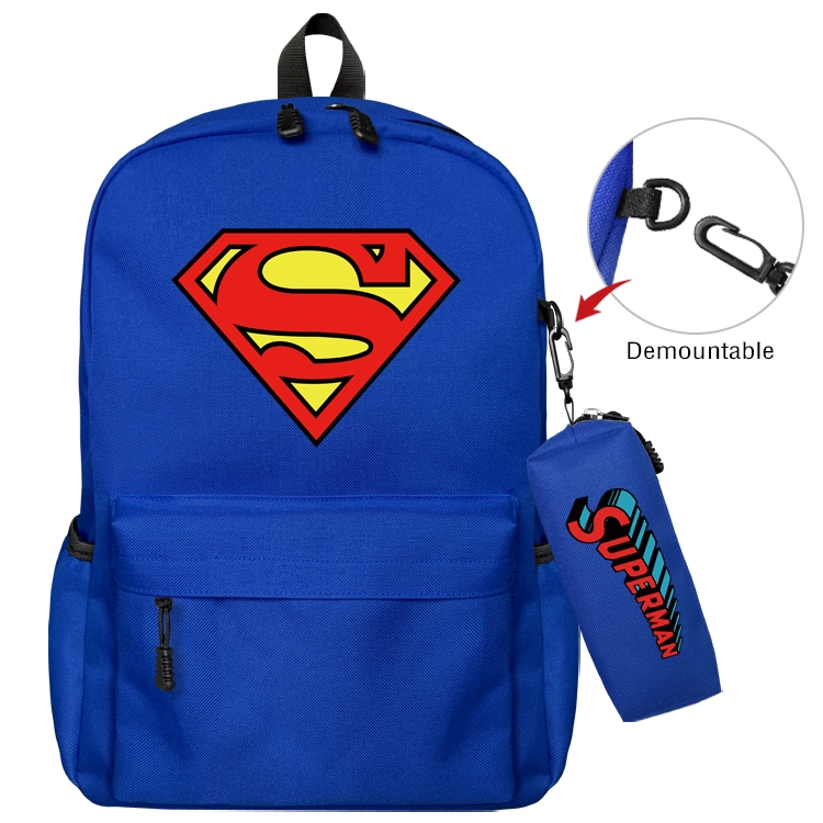 Super hero Anime Backpack School Bag  Small Pencil Case Set 43X35X12CM