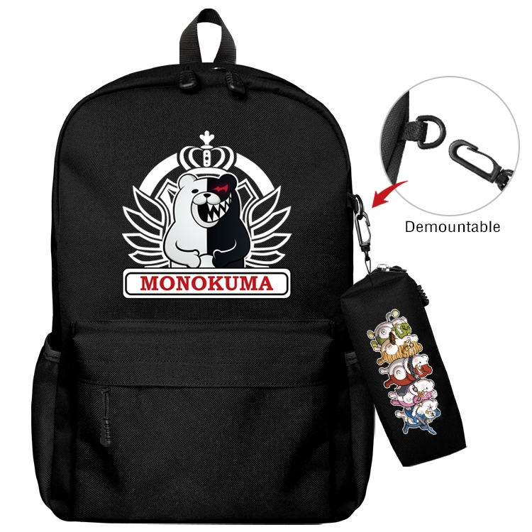 Dangan-Ronpa Anime Backpack School Bag  Small Pencil Case Set 43X35X12CM