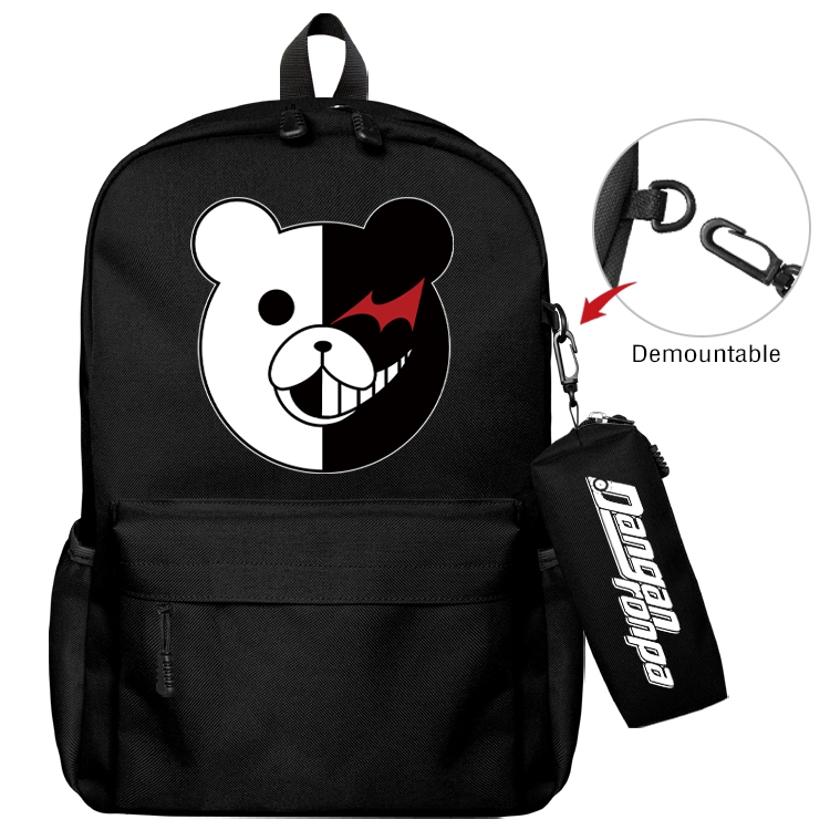 Dangan-Ronpa Anime Backpack School Bag  Small Pencil Case Set 43X35X12CM