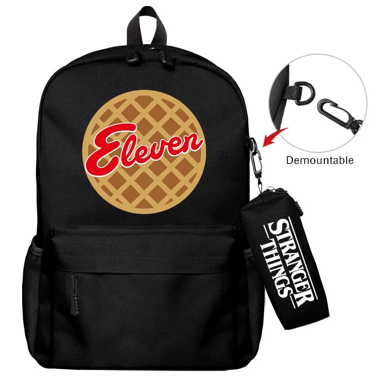 Stranger Things Anime Backpack School Bag  Small Pencil Case Set 43X35X12CM