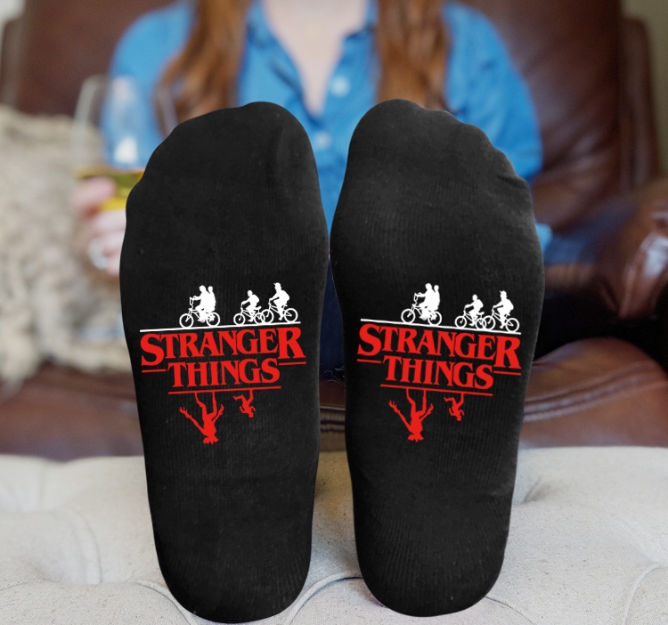 Stranger Things Anime Knitted Print Socks Adult One Size Tube Height 15cm 3A