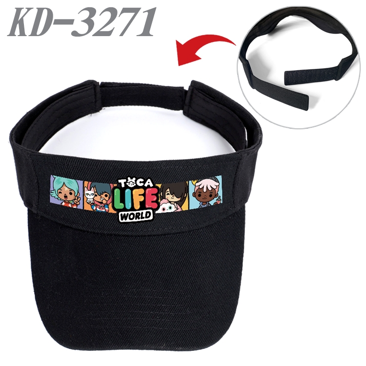 toca life world  Anime Peripheral Empty Top sun hat Visor Hat Hat circumference 55-60cm  KD-3271A