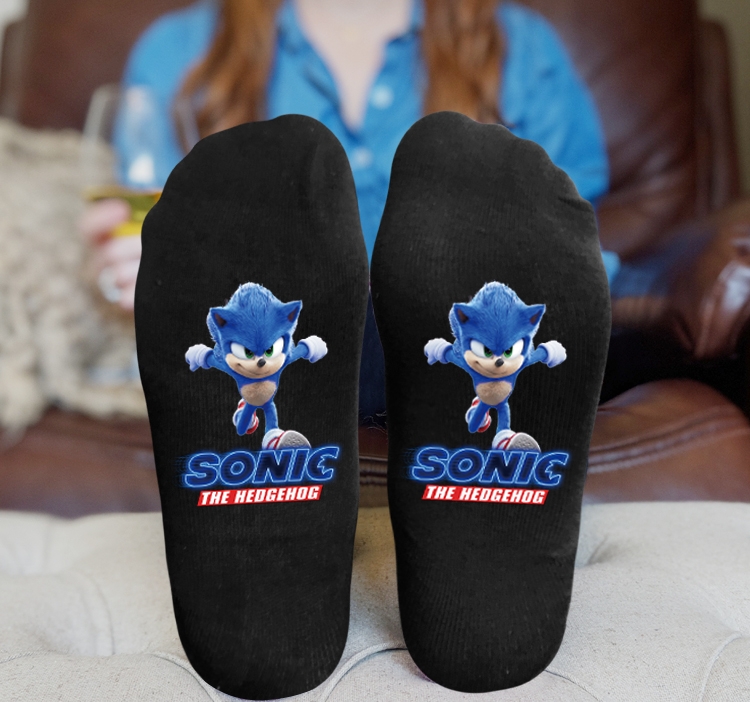 Sonic The Hedgehog Anime Knitted Print Socks Adult One Size Tube Height 15cm