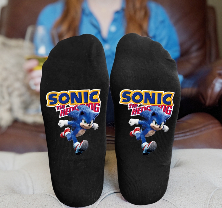 Sonic The Hedgehog Anime Knitted Print Socks Adult One Size Tube Height 15cm