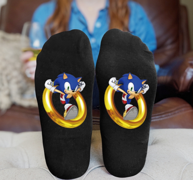 Sonic The Hedgehog Anime Knitted Print Socks Adult One Size Tube Height 15cm