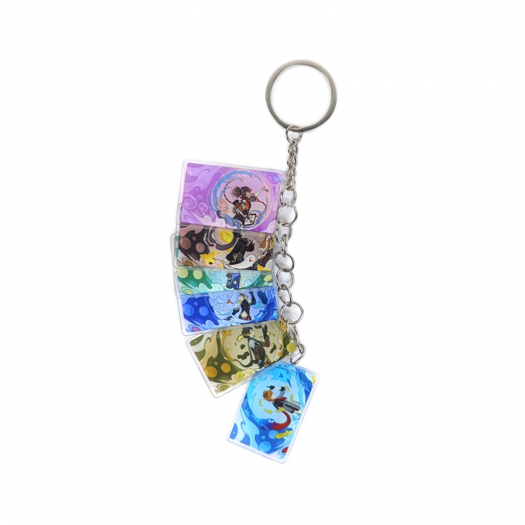 Genshin Impact Anime Peripheral Acrylic Keychain Keyring Pendant price for 5 pcs style  C
