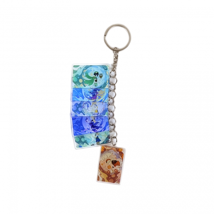 Genshin Impact Anime Peripheral Acrylic Keychain Keyring Pendant price for 5 pcs style C