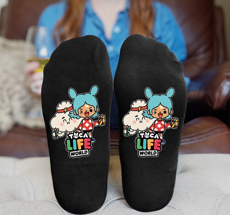 toca life world Anime Knitted Print Socks Adult One Size Tube Height 15cm