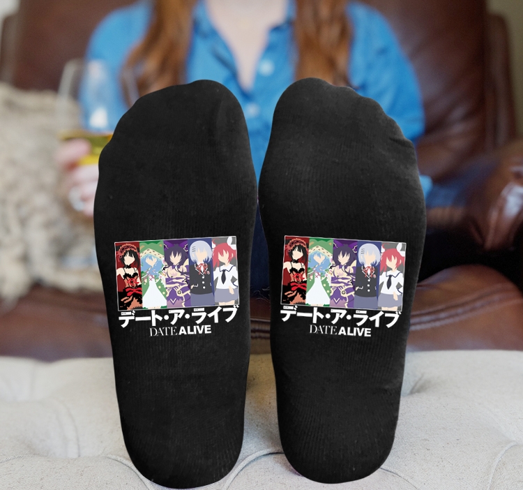 Date-A-Live Anime Knitted Print Socks Adult One Size Tube Height 15cm
