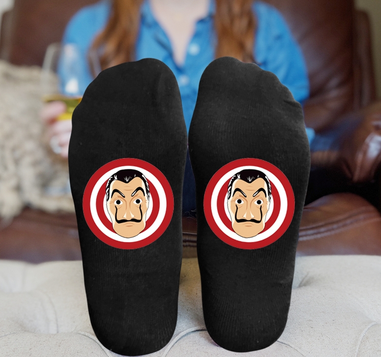 Money Heist Anime Knitted Print Socks Adult One Size Tube Height 15cm