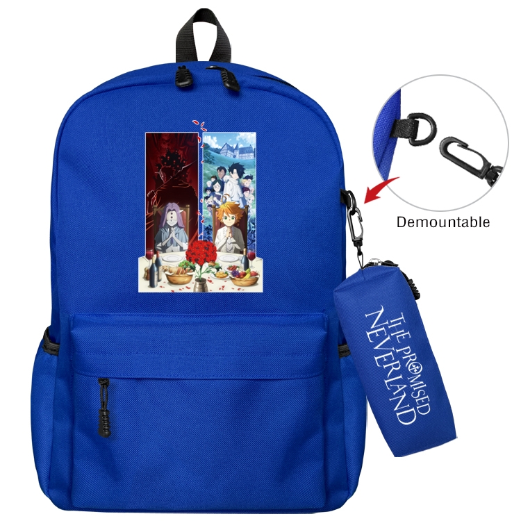 The Promised Neverla Anime Backpack School Bag  Small Pencil Case Set 43X35X12CM