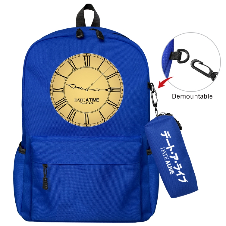 Date-A-Live Anime Backpack School Bag  Small Pencil Case Set 43X35X12CM