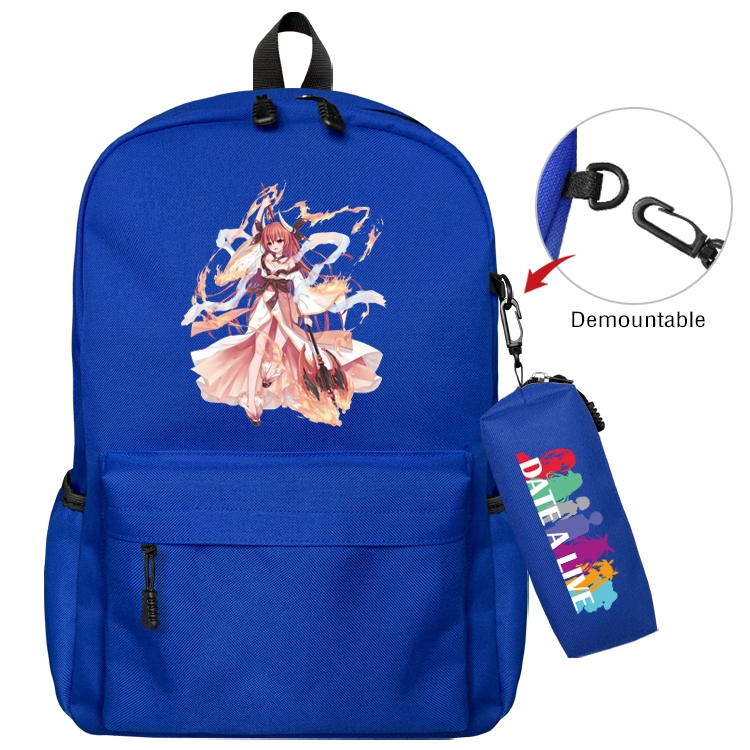 Date-A-Live Anime Backpack School Bag  Small Pencil Case Set 43X35X12CM