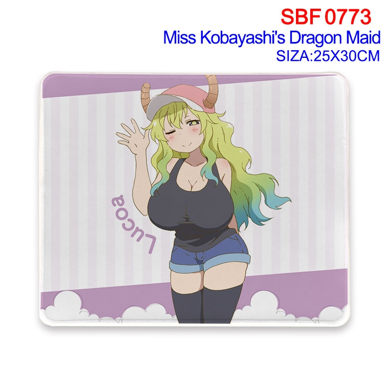 Mouse pad Miss Kobayashis Dragon Maid Anime peripheral edge lock mouse pad 25X30cm  SBF-773