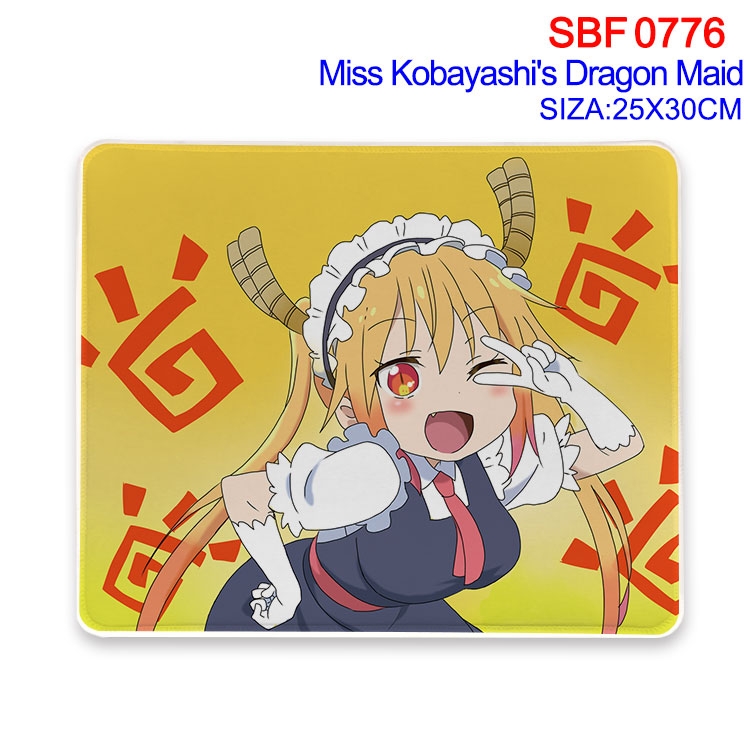Mouse pad Miss Kobayashis Dragon Maid Anime peripheral edge lock mouse pad 25X30cm SBF-776