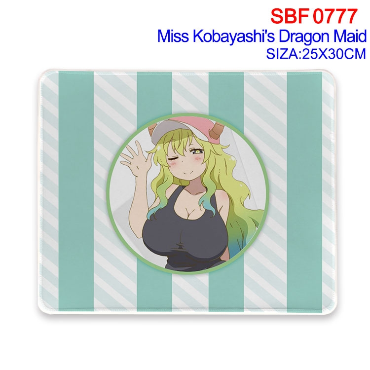 Mouse pad Miss Kobayashis Dragon Maid Anime peripheral edge lock mouse pad 25X30cm  SBF-777