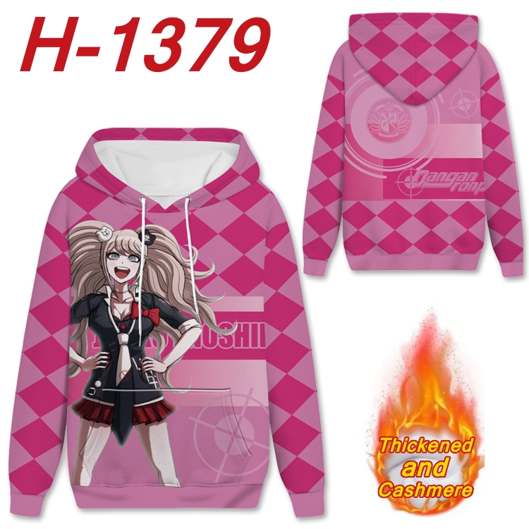 Dangan-Ronpa Anime plus velvet padded pullover hooded sweater from S to 4XL  H-1379