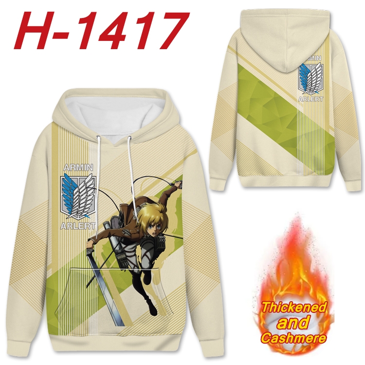 Shingeki no Kyojin Anime plus velvet padded pullover hooded sweater from S to 4XL  H-1417