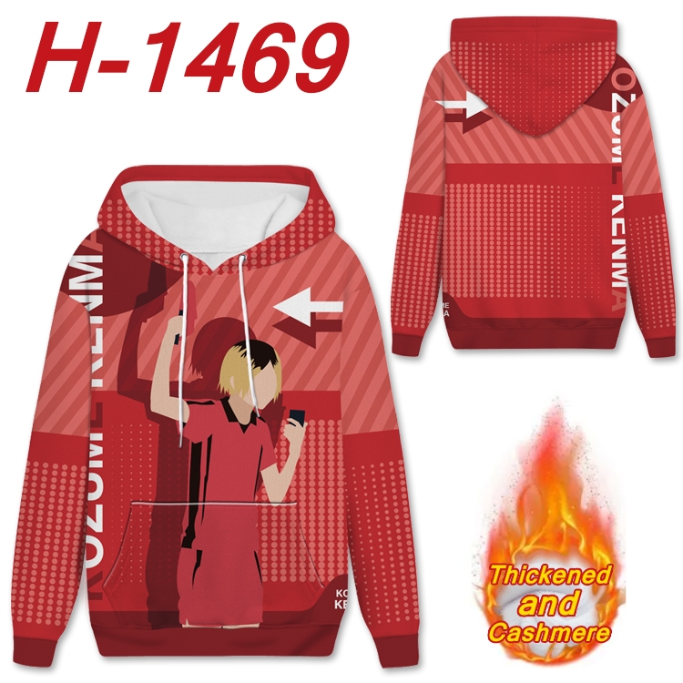 Haikyuu!! anime thickened hooded pullover sweater from S to 4XL H-1469