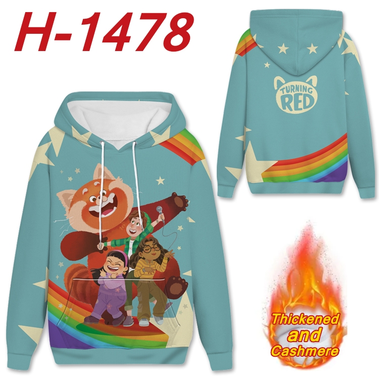 Turning Red anime thickened hooded pullover sweater from S to 4XL H-1478