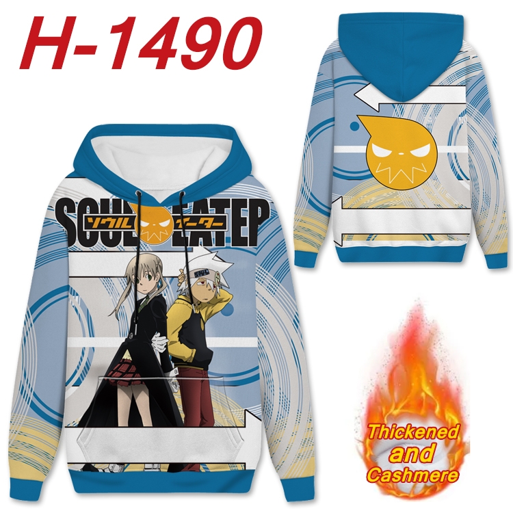 Soul Eater anime thickened hooded pullover sweater from S to 4XL H-1490