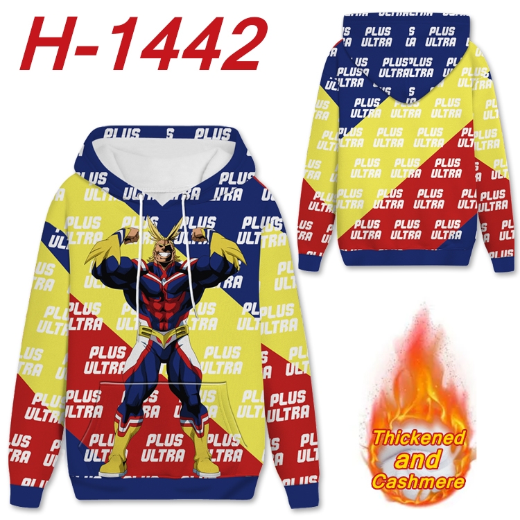 My Hero Academia anime thickened hooded pullover sweater from S to 4XL H-1442