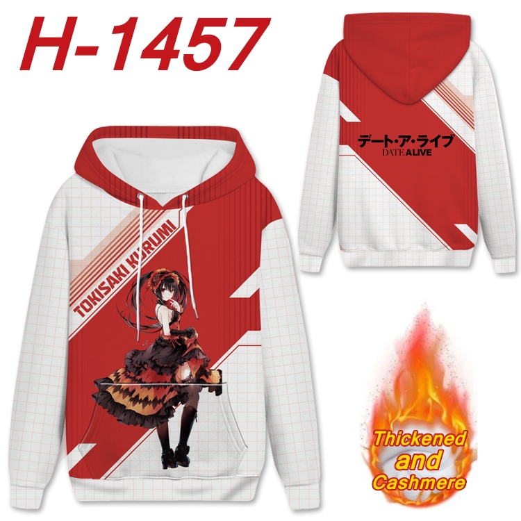 Date-A-Live anime thickened hooded pullover sweater from S to 4XL H-1457