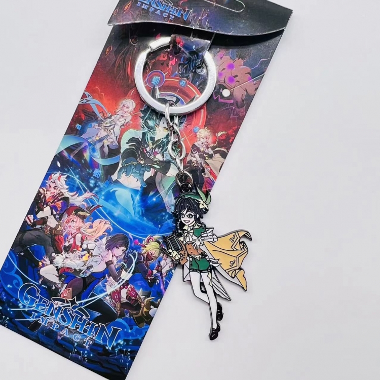 Genshin Impact Anime Peripheral Color Character Keychain price for 5 pcs
