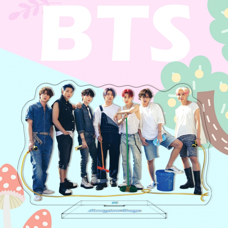  BTS characters acrylic Standing Plates Keychain 16cm