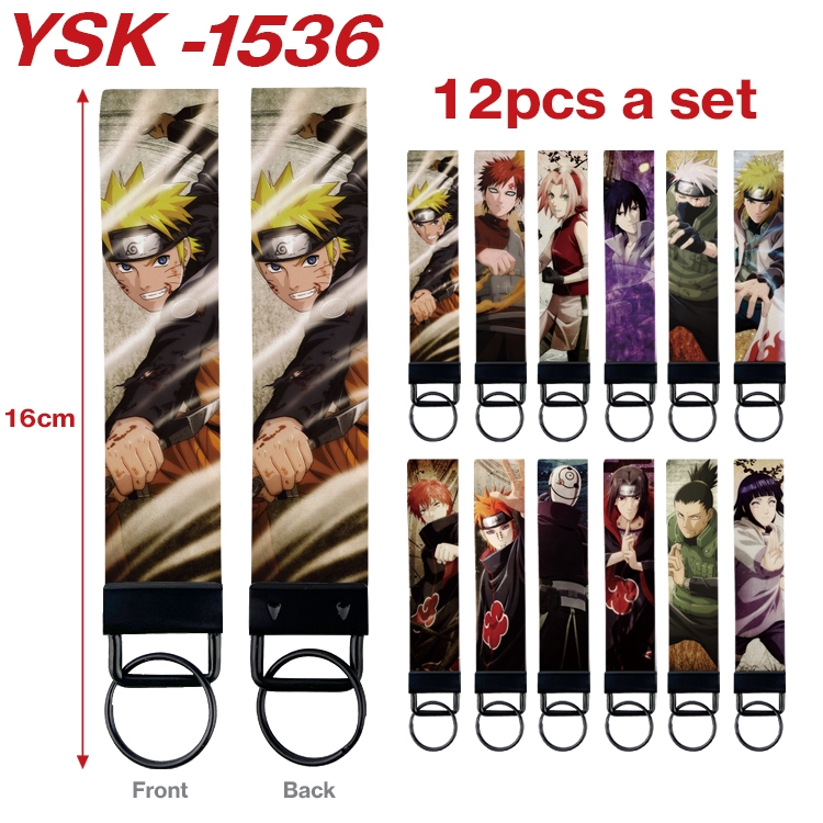 Naruto Anime mobile phone rope keychain 16CM a set of 12  YSK-1536