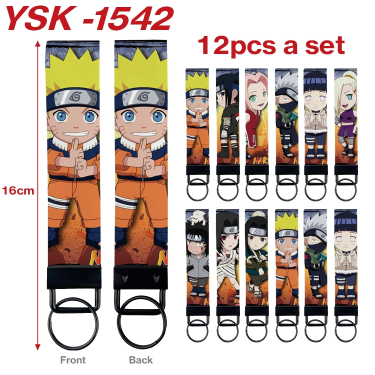 Naruto Anime mobile phone rope keychain 16CM a set of 12  YSK-1542