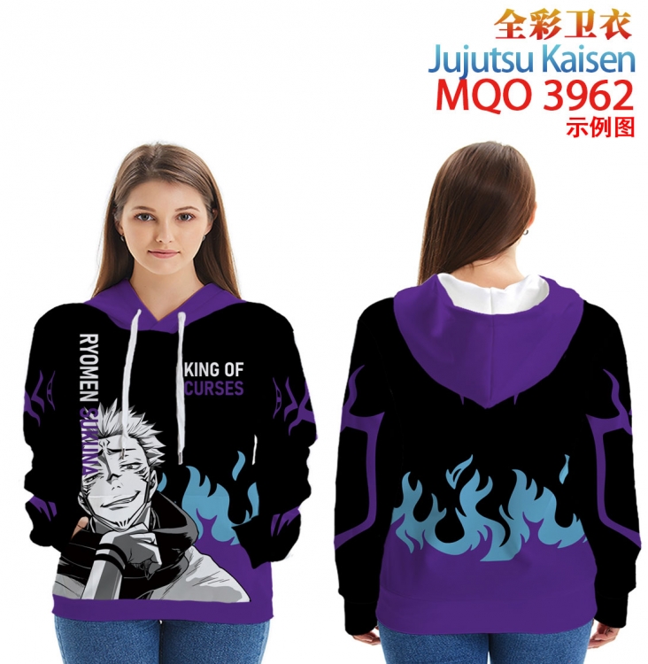 Jujutsu Kaisen Long Sleeve Hooded Full Color Patch Pocket Sweatshirt from XXS to 4XL MQO 3962  