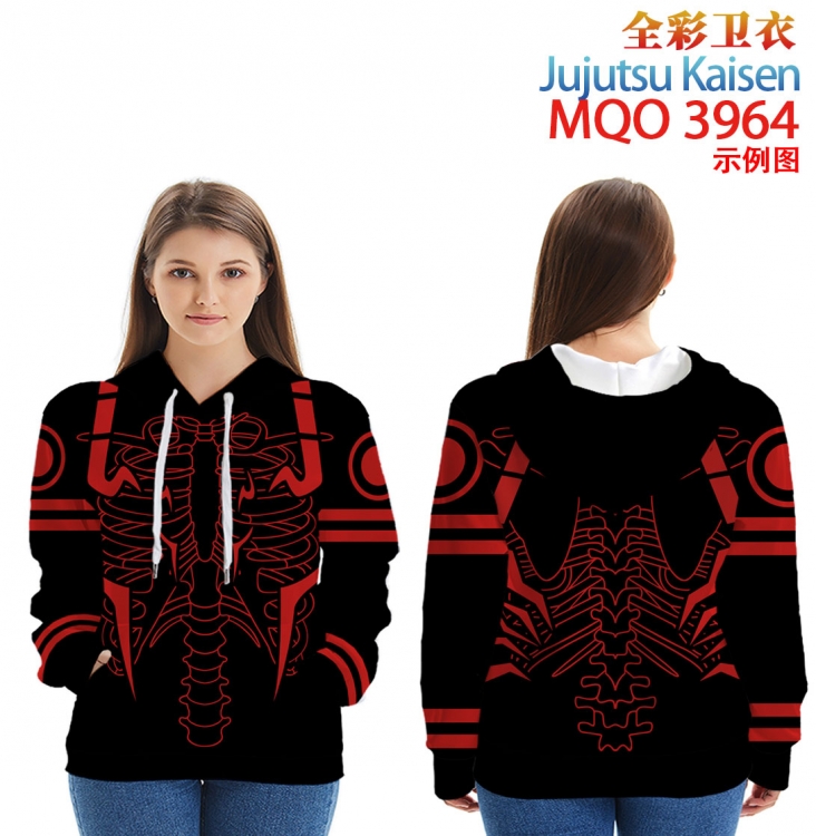 Jujutsu Kaisen Long Sleeve Hooded Full Color Patch Pocket Sweatshirt from XXS to 4XL MQO 3964