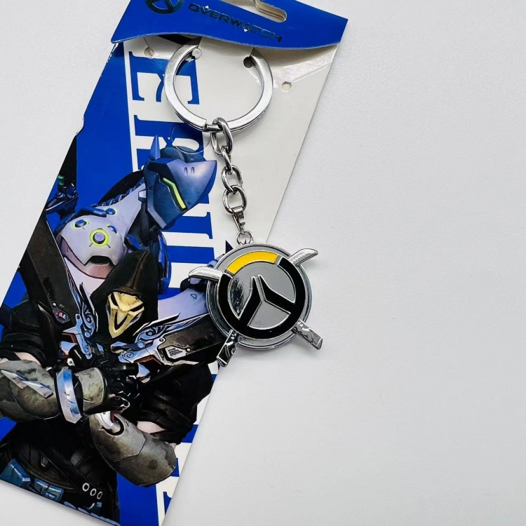 Overwatch Anime Peripheral Metal Rotating Keychain Pendant price for 5 pcs