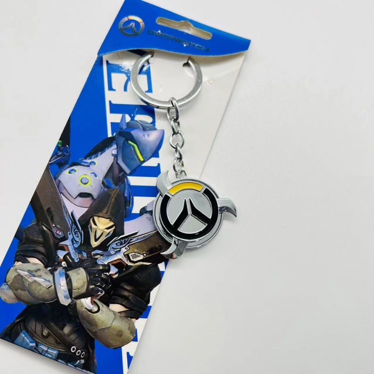 Overwatch Anime Peripheral Metal Rotating Keychain Pendant price for 5 pcs